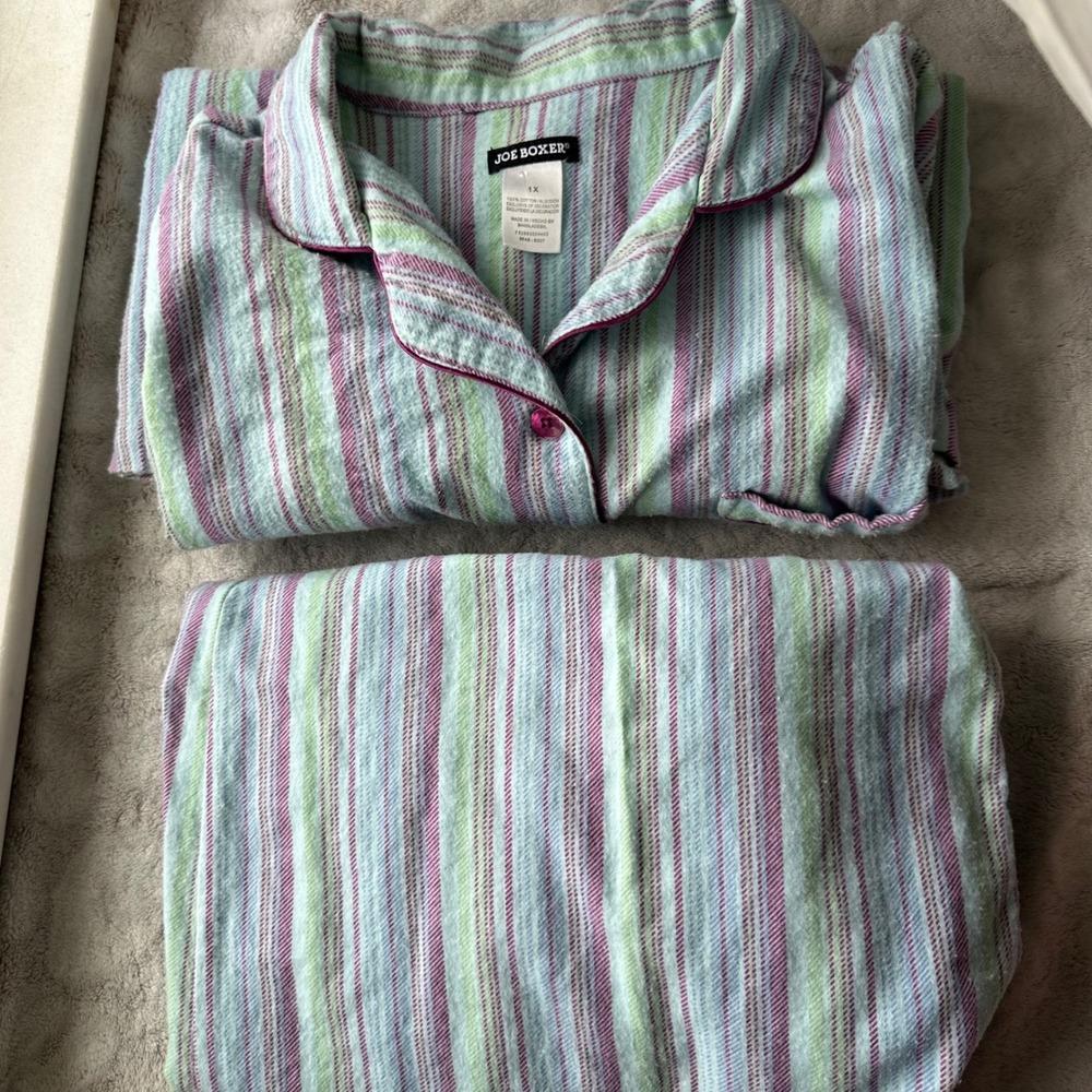 Girlhood Core Pastel Striped Pajama Set  Plus Size Matching Cotton Clean Girl